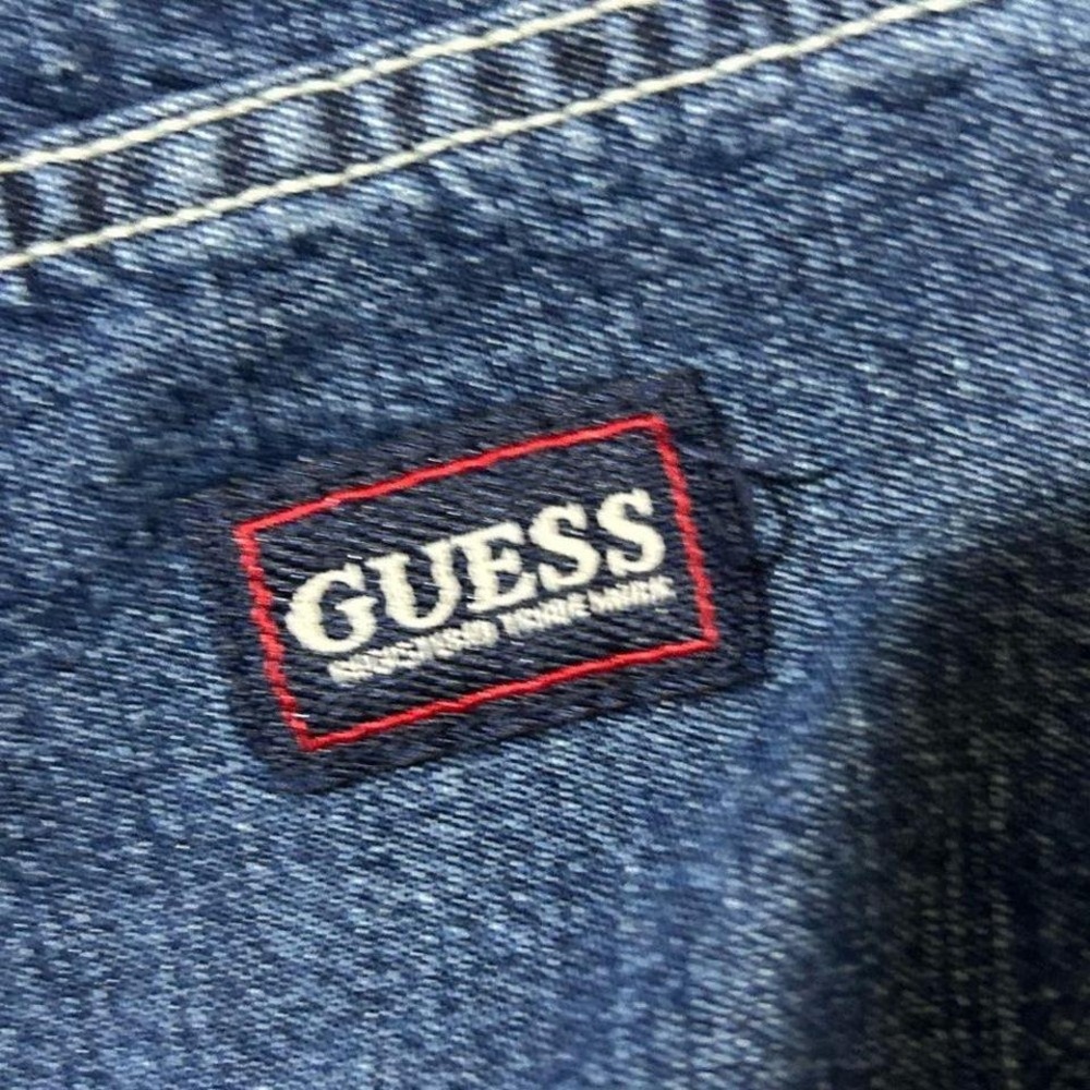 Vintage 90s Y2K Guess Jeans 28 Mid Rise Split Hem Flare Boho Retro Denim - Picture 7 of 8